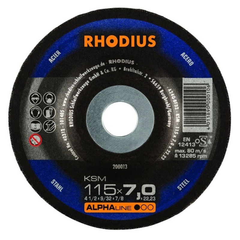 DISCO DESBASTE 115x7,0x22 METAL RHODIUS