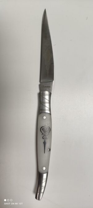 NAVAJA CACHA BLANCA 9 CM DECORADA (90)