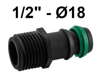 UNION ROSCA MACHO 1/2" - 18 MM C/ANILLA SEGURIDAD