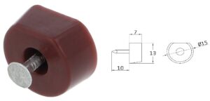 SOPORTE 163 PLASTICO MARRON Ø15X7X19 MM ( 8 UDS)