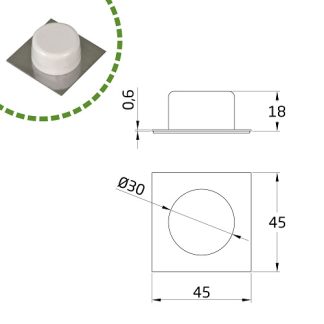 TOPE ADHESIVO 405 BLANCO INOX