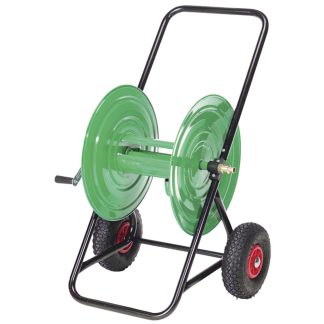 CARRO PORTAMANGUERAS ACERO 100MT RUEDAS NEUMATICAS