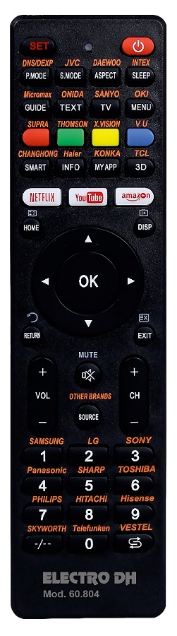 MANDO A DISTANCIA UNIVERSAL MULTIMARCA PRECONFIGURADO