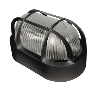 APLIQUE EXTERIOR OVALADO NEGRO 60W