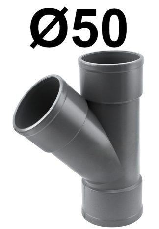 Y PVC H-H 50 45º