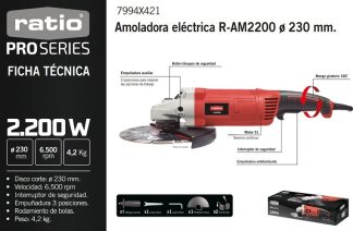 AMOLADORA ANGULAR 230 MM RAM 2200 RATIO