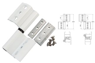 BISAGRA 40/20 ALUMINIO BLANCO IZQUIERDA