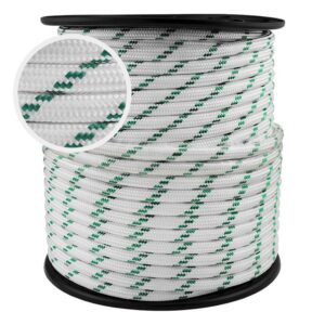 CUERDA TRENZADA POLI 10MM 1 MT BCO/VDE* 1070KG.