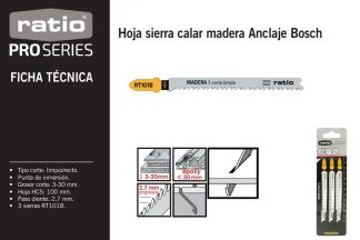HOJA SIERRA CALAR MADERA CORTE FINO ANCLAJE BOSCH (3 UDS)