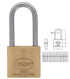 CANDADO 30-40 LATON ARCO LARGO LLAVES IGUALES