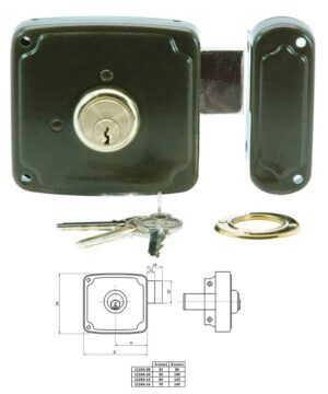 CERRADURA 1124A 80MM HE IZQUIERDA BOMBIN REDONDO ILARGI