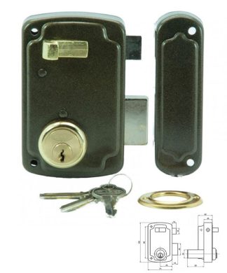 CERRADURA 1056A HE DE 70MM IZQUIERDA BOMBIN REDONDO