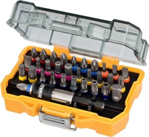 Juego de 32 puntas DEWALT, Pz, Ph, Pl, Torx, Torx inviolables hexagonal y adaptador