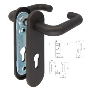 MANILLA CON BOCALLAVE 3PB72 ACERO + POLIPETILENO NEGRO